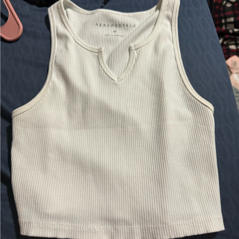 little white cropped tank top